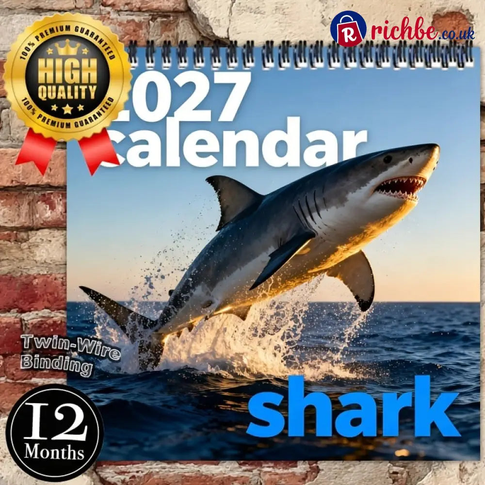 🦈2027 Sharks Wall Calendar – 12 Months of Incredible Sharks & Ocean Adventures - 2027 CALENDAR