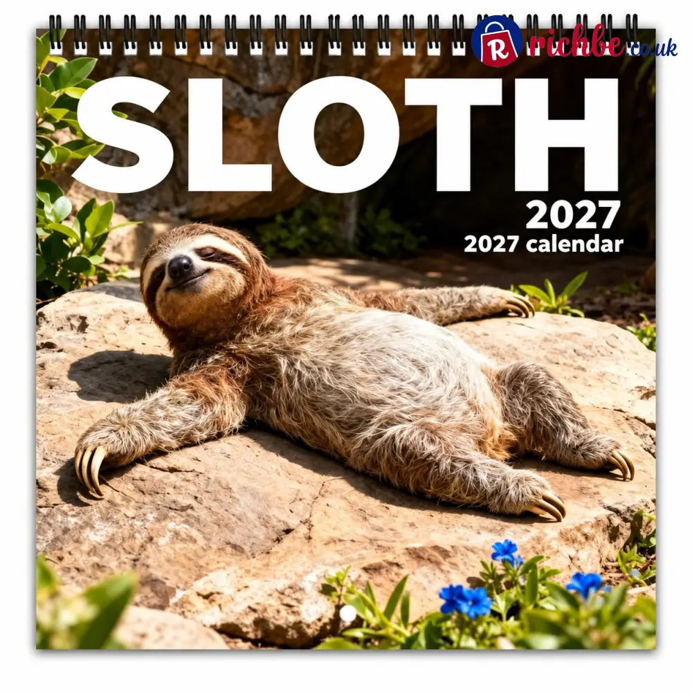 🦥2027 Sloths Wall Calendar – 12 Months of Cute Sloths & Relaxing Nature Moments - 2027 CALENDAR