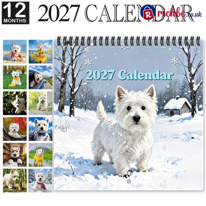 🐶 2027 West Highland White Terrier Calendar – 12 Months of Charming Dog Portraits & Happy Moments - 2027 CALENDAR📅