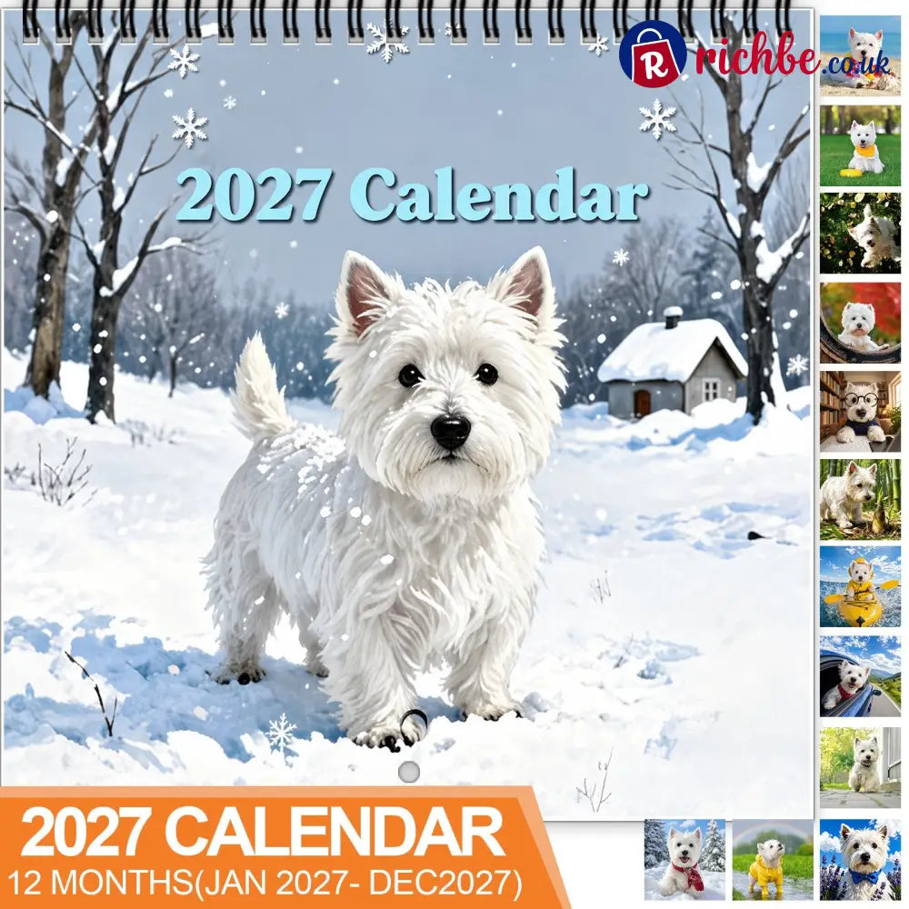 🐶 2027 West Highland White Terrier Calendar – 12 Months of Charming Dog Portraits & Happy Moments - 2027 CALENDAR📅
