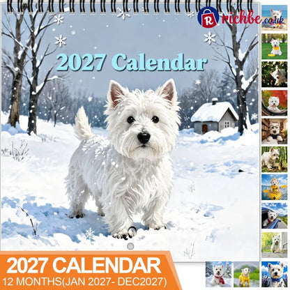 🐶 2027 West Highland White Terrier Calendar – 12 Months of Charming Dog Portraits & Happy Moments - 2027 CALENDAR📅