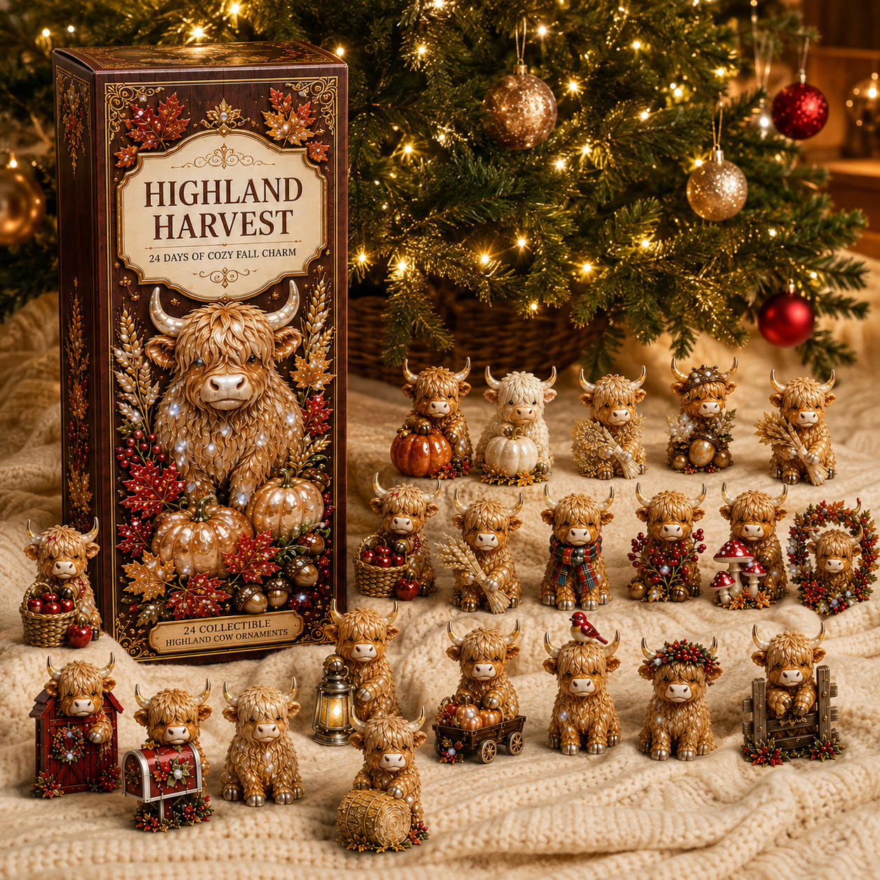 24-Day Highland Cattle Advent Calendar | Collectible Cow Christmas Countdown