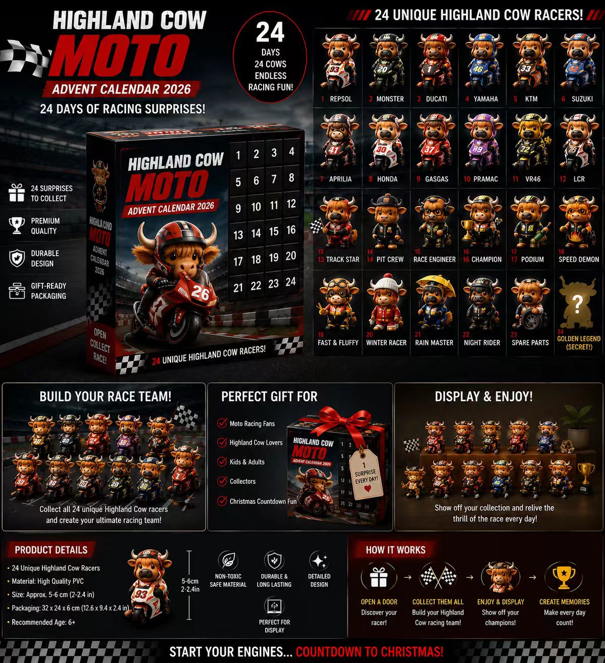 🐮🏍️ HIGHLAND COW MOTO ADVENT CALENDAR 2026