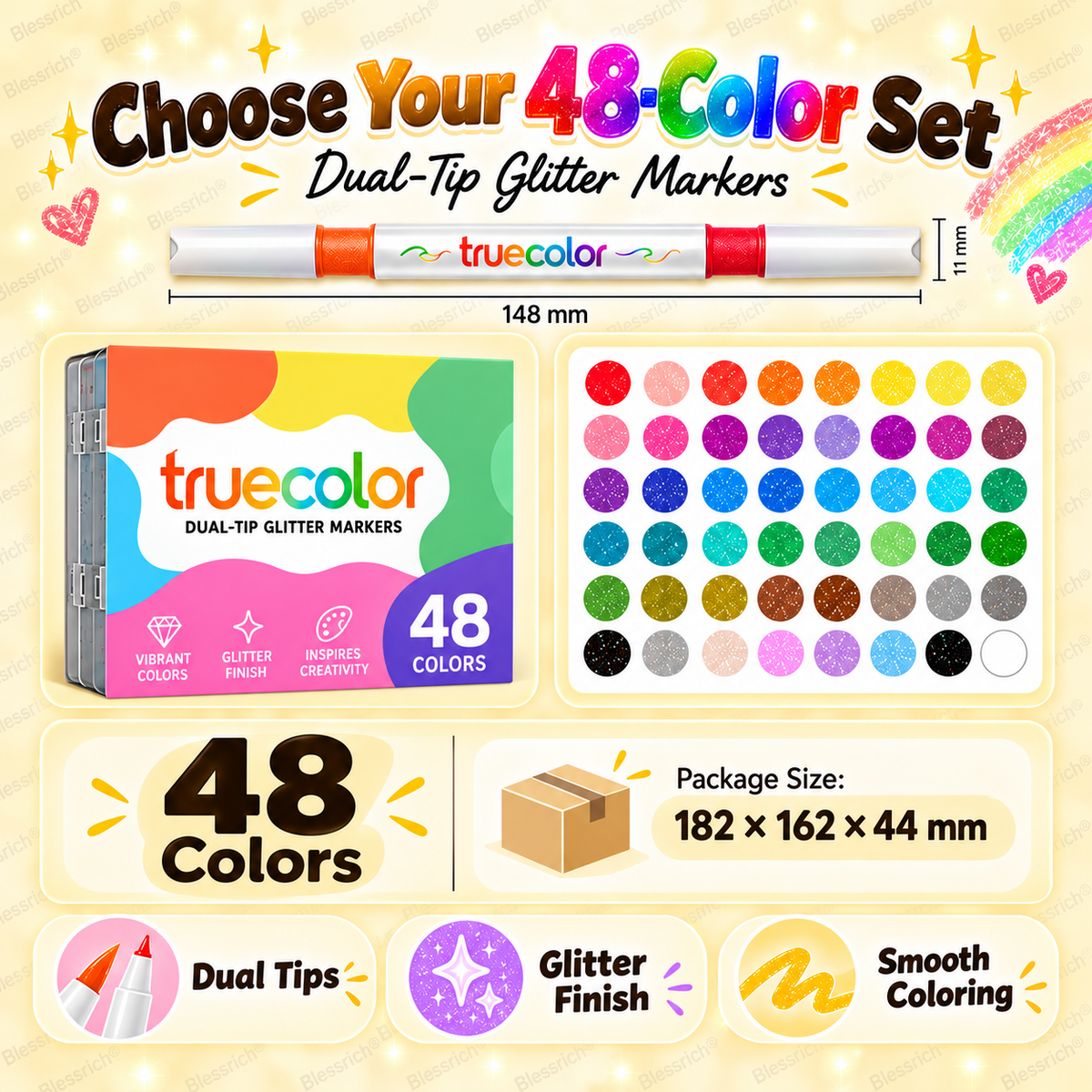Magic Glitter Outline Markers – Double-Ended Dual-Color Art Pens