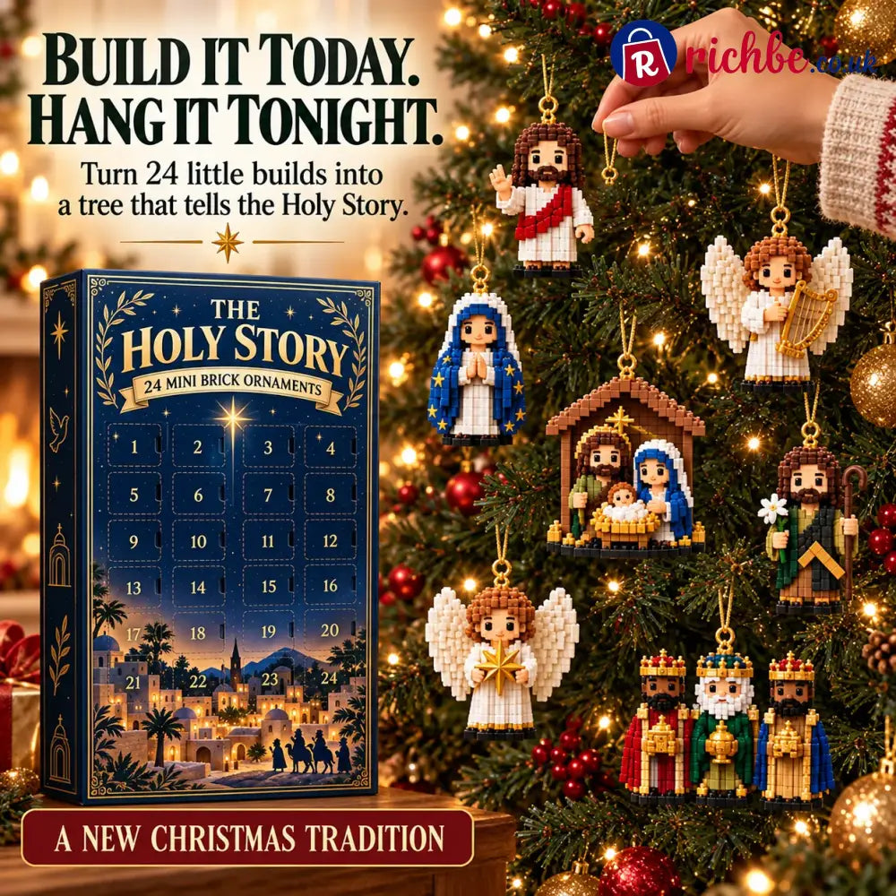 ⏳ Last Day 49% OFF – ✝️ 24-Day Holy Story Mini Brick Advent Calendar | 24 Faith-Inspired Christmas Ornament Builds 🎄