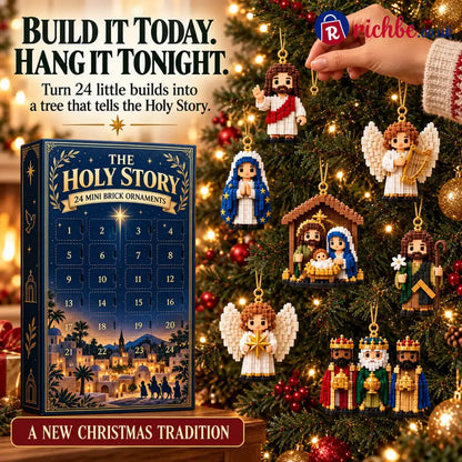 ⏳ Last Day 49% OFF – ✝️ 24-Day Holy Story Mini Brick Advent Calendar | 24 Faith-Inspired Christmas Ornament Builds 🎄