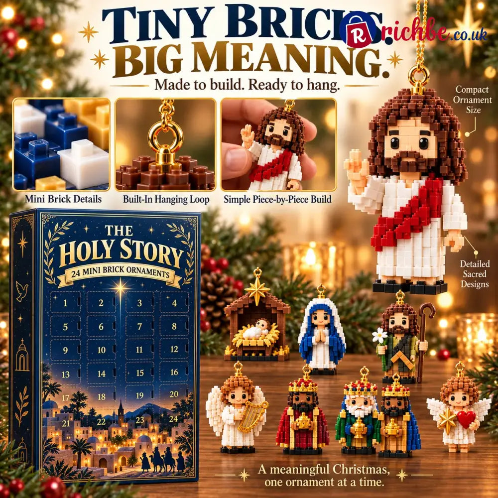 ⏳ Last Day 49% OFF – ✝️ 24-Day Holy Story Mini Brick Advent Calendar | 24 Faith-Inspired Christmas Ornament Builds 🎄