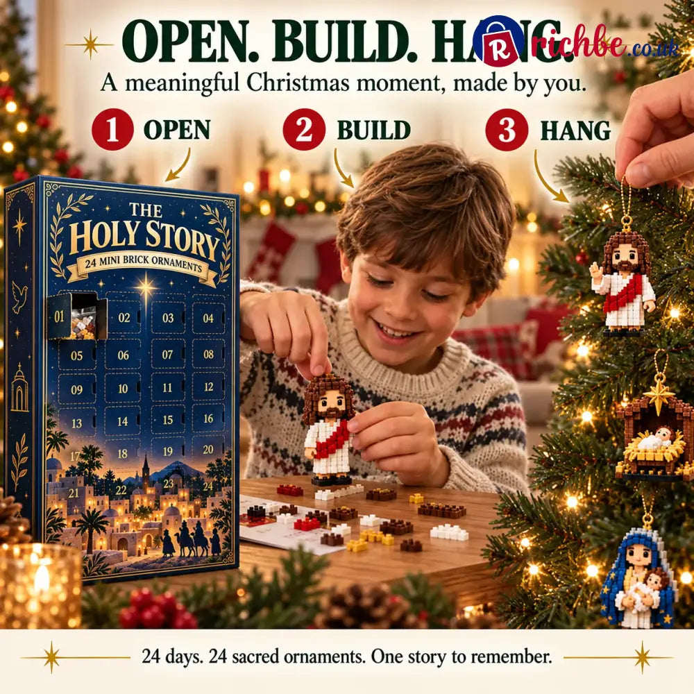 ⏳ Last Day 49% OFF – ✝️ 24-Day Holy Story Mini Brick Advent Calendar | 24 Faith-Inspired Christmas Ornament Builds 🎄