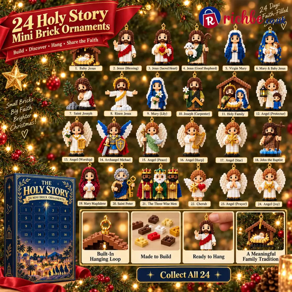 ⏳ Last Day 49% OFF – ✝️ 24-Day Holy Story Mini Brick Advent Calendar | 24 Faith-Inspired Christmas Ornament Builds 🎄
