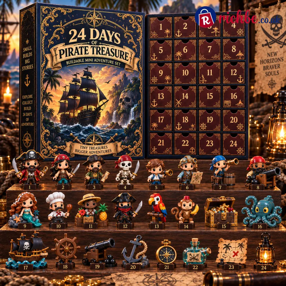 🏴‍☠️ 24-Day Pirate Treasure Mini Adventure Advent Calendar Build Discover & Display 24 Original Ocean Surprises