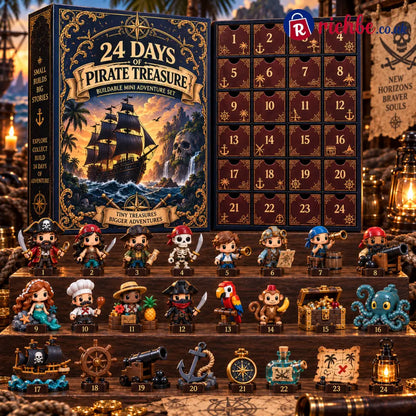 🏴‍☠️ 24-Day Pirate Treasure Mini Adventure Advent Calendar Build Discover & Display 24 Original Ocean Surprises