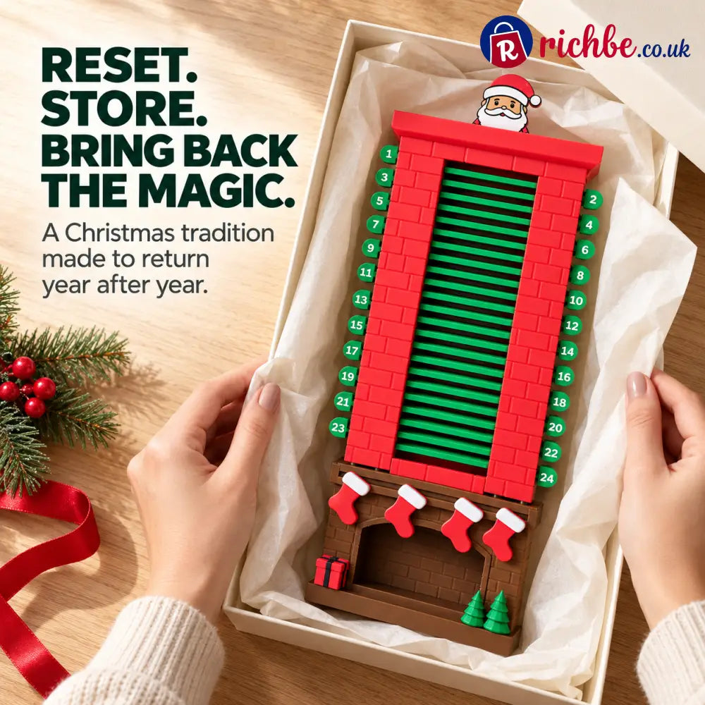 🎅 24-Day Santa Chimney Christmas Countdown Calendar – Interactive Reusable Holiday Decor