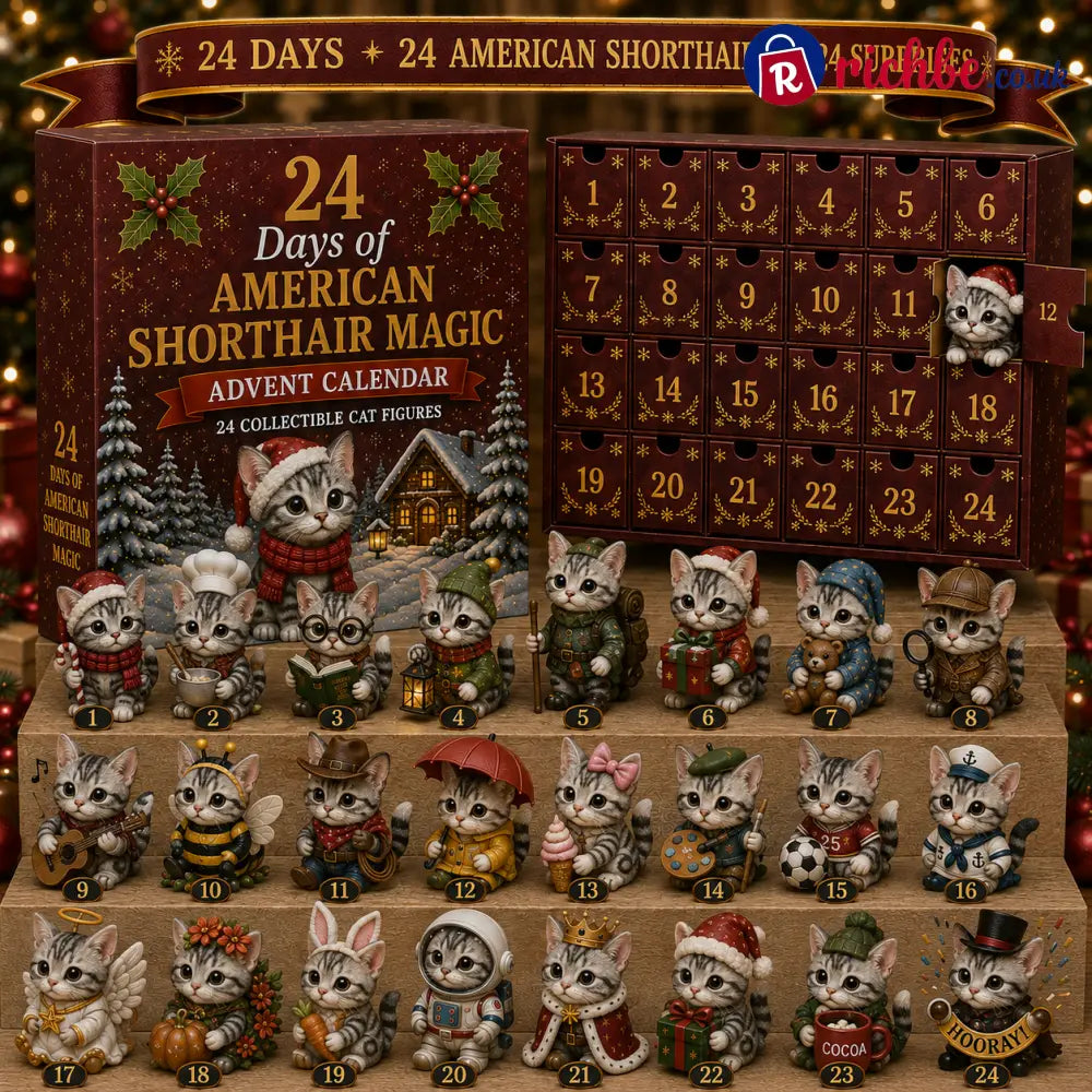 🐱 24 Days of American Shorthair Magic Advent Calendar – 24 Collectible Christmas Cat Surprises