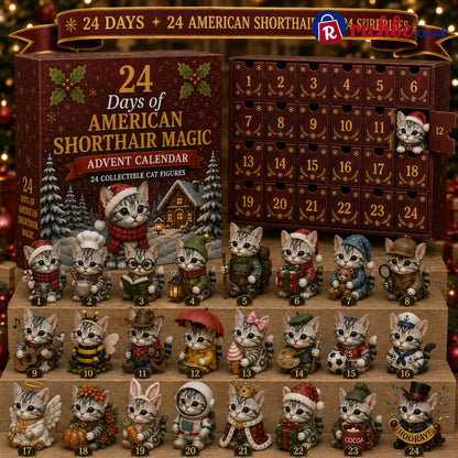 🐱 24 Days of American Shorthair Magic Advent Calendar – 24 Collectible Christmas Cat Surprises