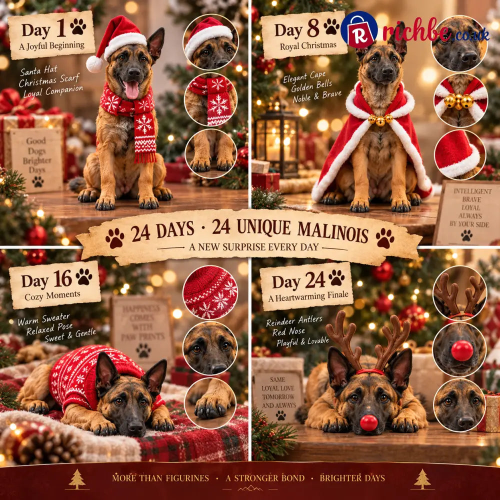 24 Days of Belgian Malinois Joy, 24 Unique Collectible Figurines