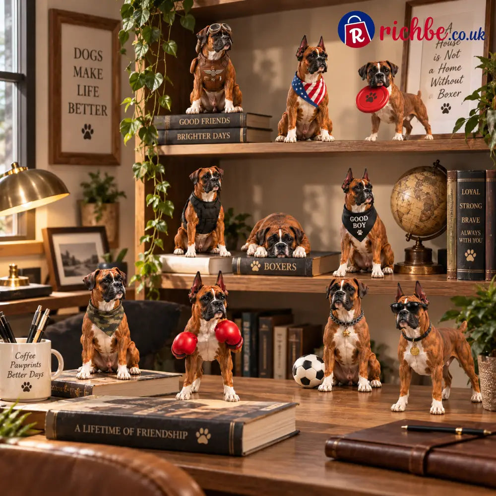24 Days of Boxer Companions, 24 Unique Boxer Dog Collectible Figures