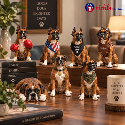 24 Days of Boxer Companions, 24 Unique Boxer Dog Collectible Figures