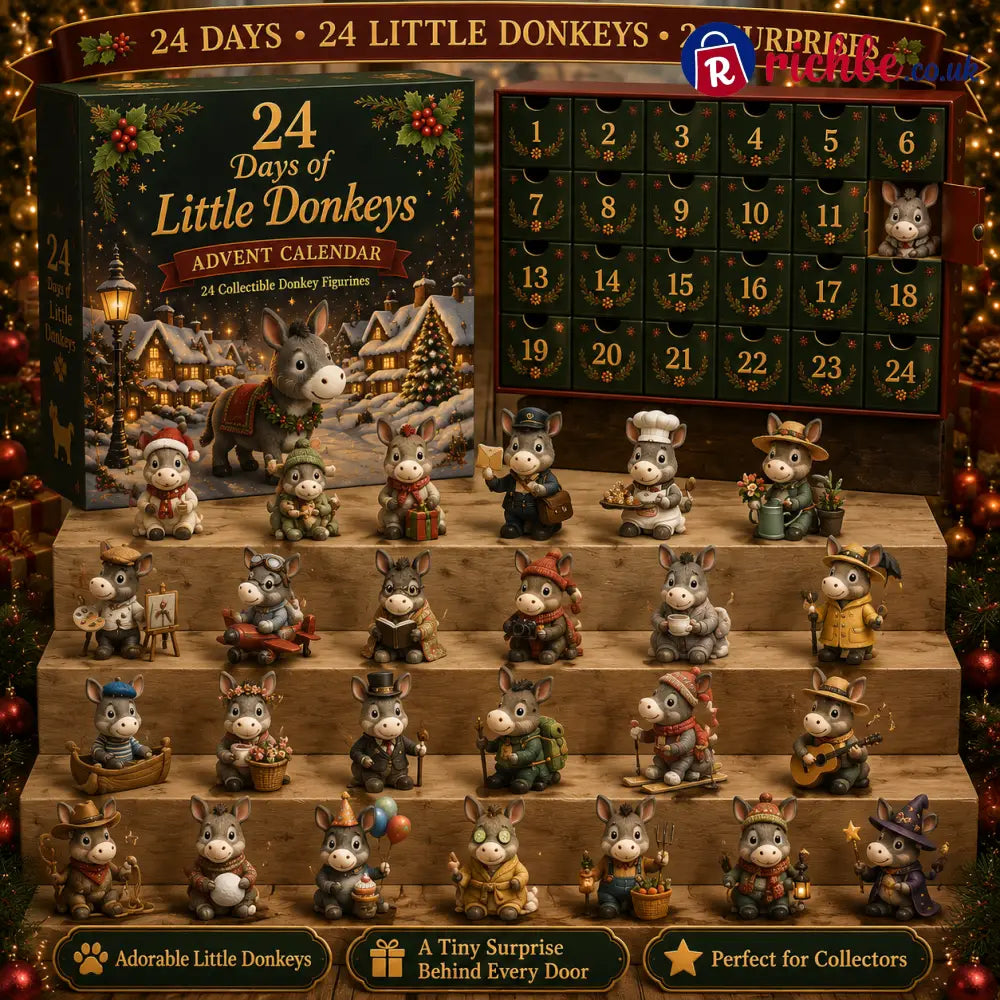 🎁 24 Days of Donkey Surprises Advent Calendar – Cute Little Donkey Collection Fun Christmas Gift for Kids & Collectors