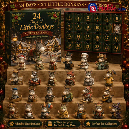 🎁 24 Days of Donkey Surprises Advent Calendar – Cute Little Donkey Collection Fun Christmas Gift for Kids & Collectors