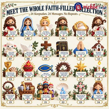 ✝️ 24 Days of Faith-Filled Advent Calendar | 24 Unique Hand-Painted Christian Keepsakes with Matching Encouragement