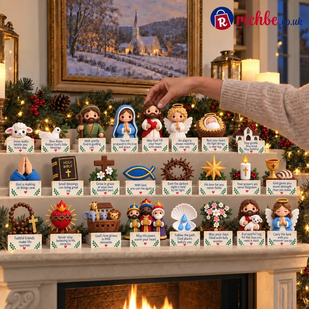✝️ 24 Days of Faith-Filled Advent Calendar | 24 Unique Hand-Painted Christian Keepsakes with Matching Encouragement