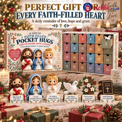 ✝️ 24 Days of Faith-Filled Advent Calendar | 24 Unique Hand-Painted Christian Keepsakes with Matching Encouragement