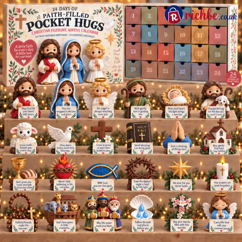 ✝️ 24 Days of Faith-Filled Advent Calendar | 24 Unique Hand-Painted Christian Keepsakes with Matching Encouragement