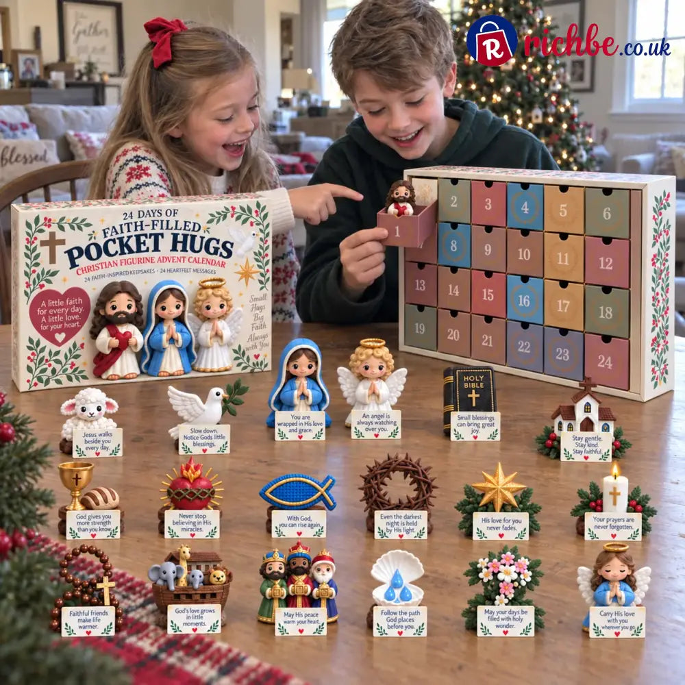 ✝️ 24 Days of Faith-Filled Advent Calendar | 24 Unique Hand-Painted Christian Keepsakes with Matching Encouragement