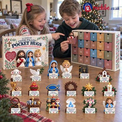 ✝️ 24 Days of Faith-Filled Advent Calendar | 24 Unique Hand-Painted Christian Keepsakes with Matching Encouragement