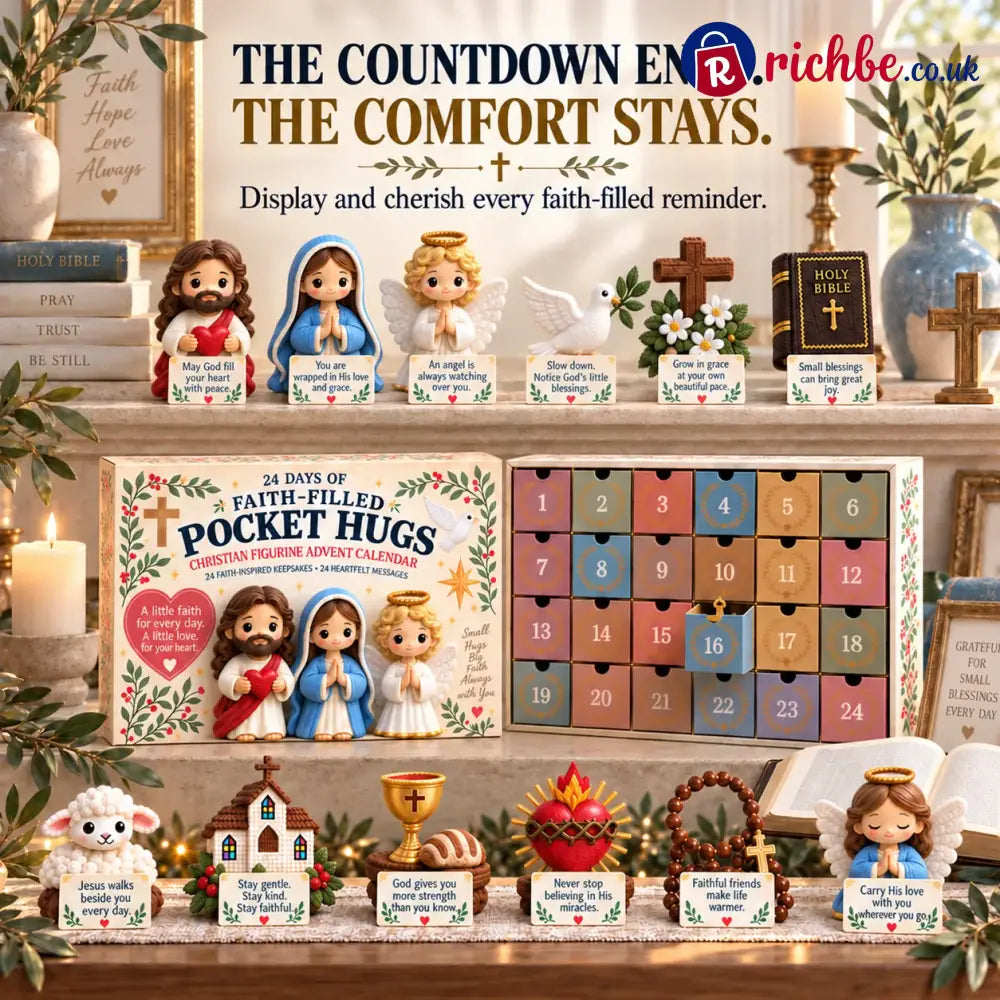 ✝️ 24 Days of Faith-Filled Advent Calendar | 24 Unique Hand-Painted Christian Keepsakes with Matching Encouragement
