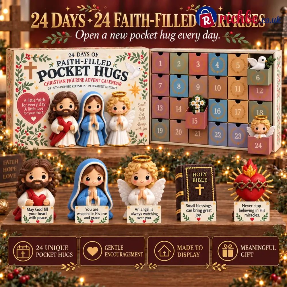 ✝️ 24 Days of Faith-Filled Advent Calendar | 24 Unique Hand-Painted Christian Keepsakes with Matching Encouragement