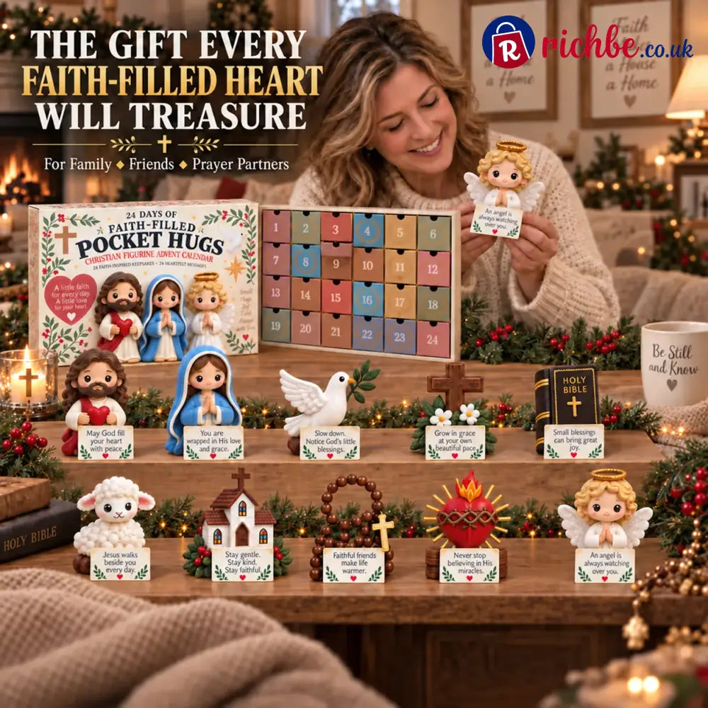 ✝️ 24 Days of Faith-Filled Advent Calendar | 24 Unique Hand-Painted Christian Keepsakes with Matching Encouragement