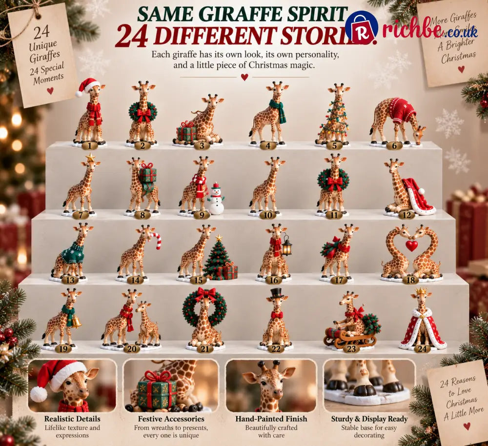 🦒🦒 24 Days of Giraffe Christmas, 24 Unique Holiday Characters