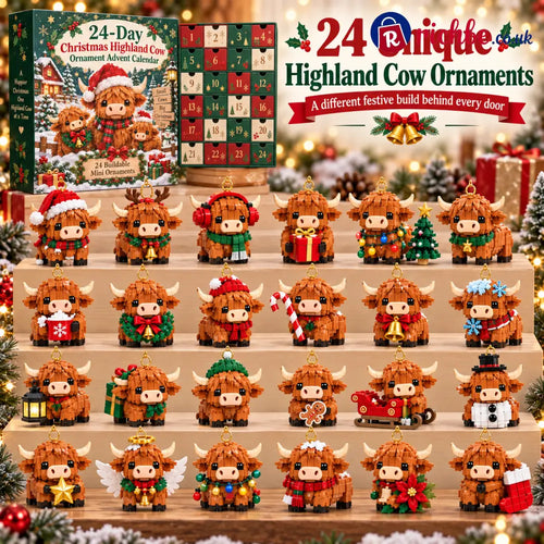 🐮🎄24 Days of Highland Cheer – Christmas Highland Cow Advent Calendar with 24 Mini Toys