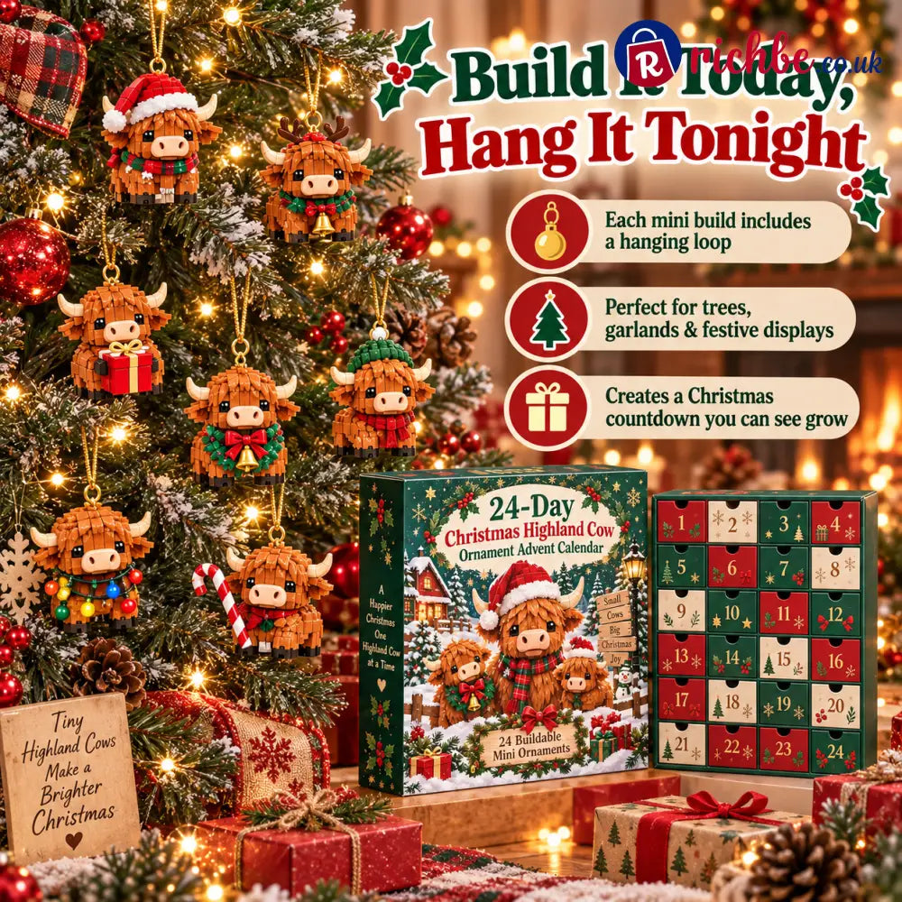 🐮🎄24 Days of Highland Cheer – Christmas Highland Cow Advent Calendar with 24 Mini Toys