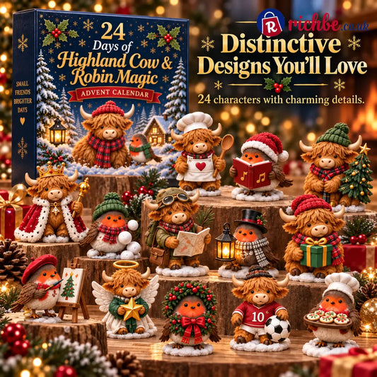 🎄 24 Days of Highland Cow & Robin Magic Advent Calendar
