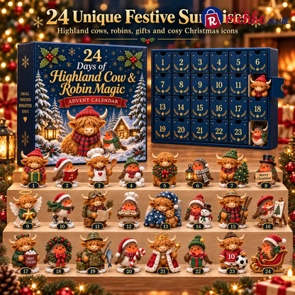 🎄 24 Days of Highland Cow & Robin Magic Advent Calendar