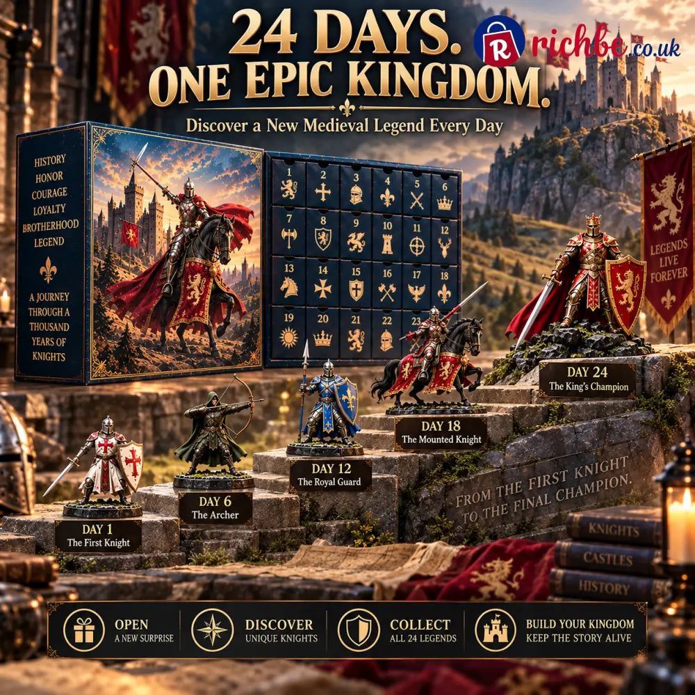 ⚔️ 24 Days of Medieval Legends – 24 Unique Knight Collectible Figures 🏰