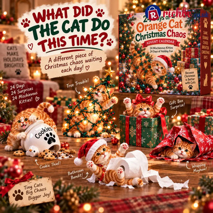 🐾 24 Days of Orange Cat Christmas Chaos, 24 Mischievous Kitties
