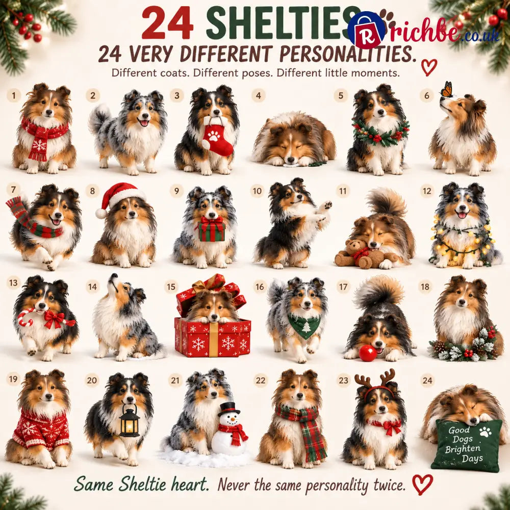 24 Days of Sheltie Joy, 24 Fluffy Personalities One Loyal Little Pack 🐾❤️