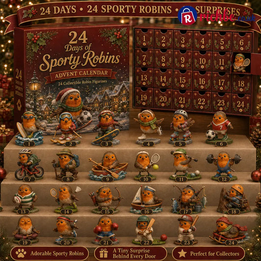 🎄 24 Days of Sporty Robins Advent Calendar – 24 Cute Sports Robin Surprises Collectible Christmas Countdown Gift