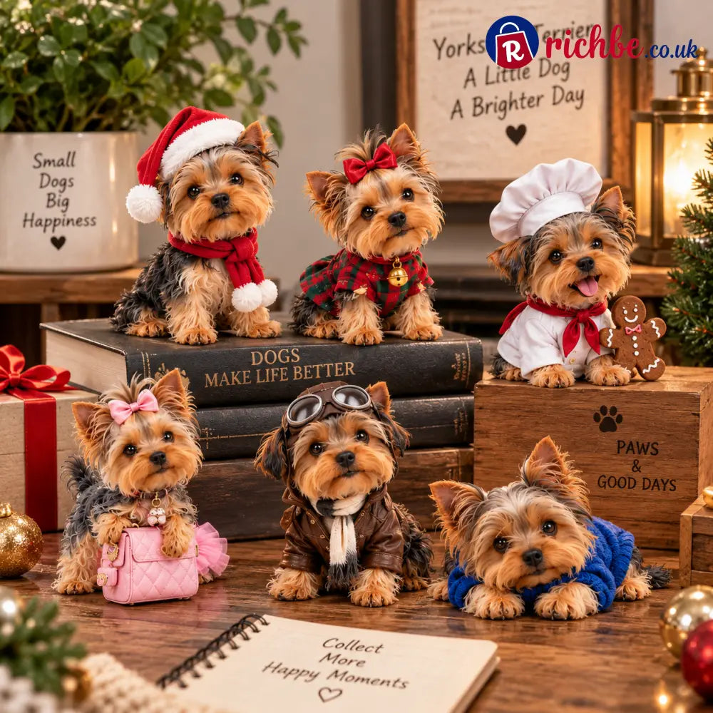 24 Days of Yorkshire Terrier – 24 Unique Yorkie Figurines | Christmas Collectible Gift Set