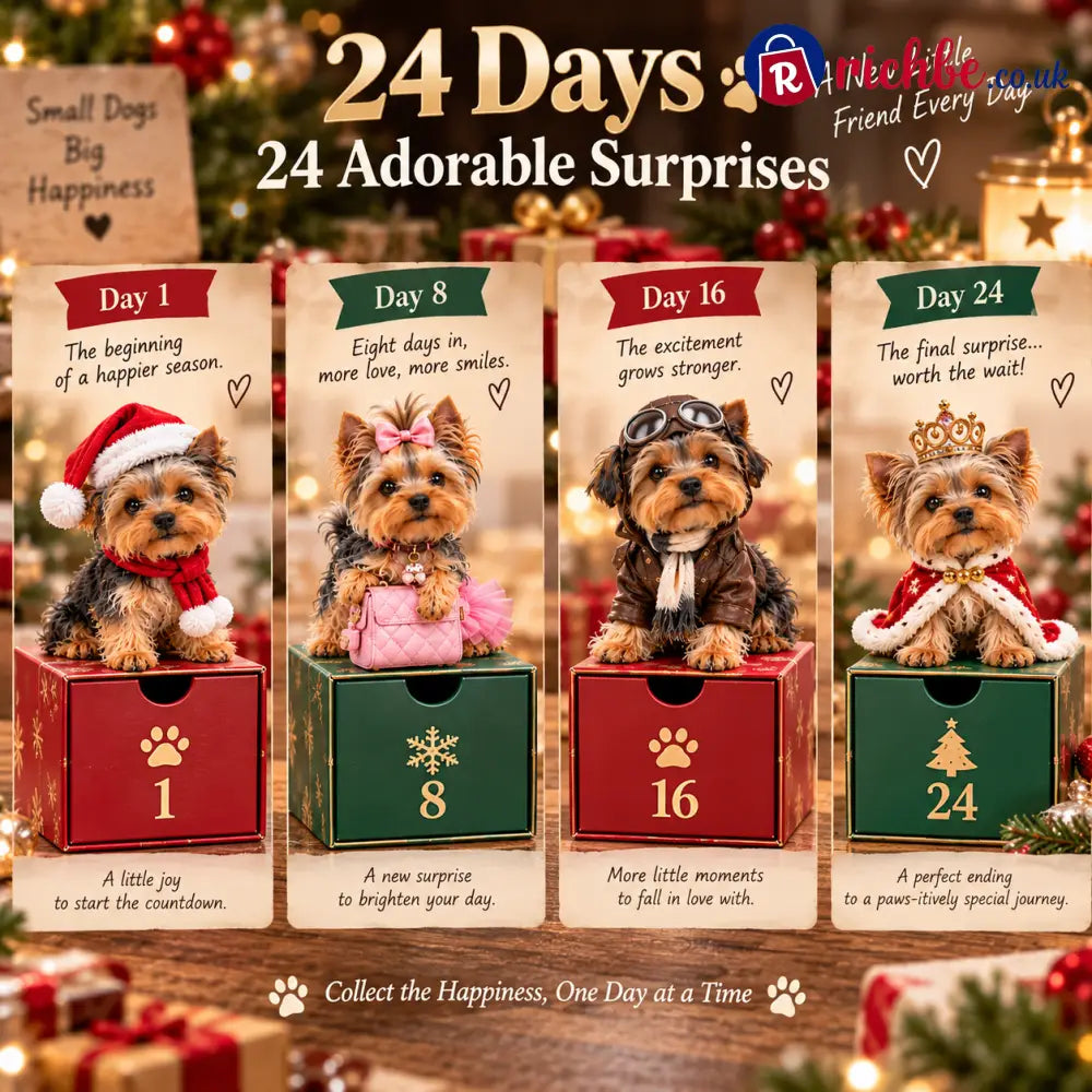 24 Days of Yorkshire Terrier – 24 Unique Yorkie Figurines | Christmas Collectible Gift Set