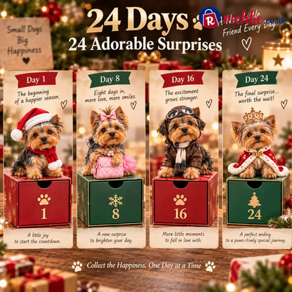 24 Days of Yorkshire Terrier – 24 Unique Yorkie Figurines | Christmas Collectible Gift Set