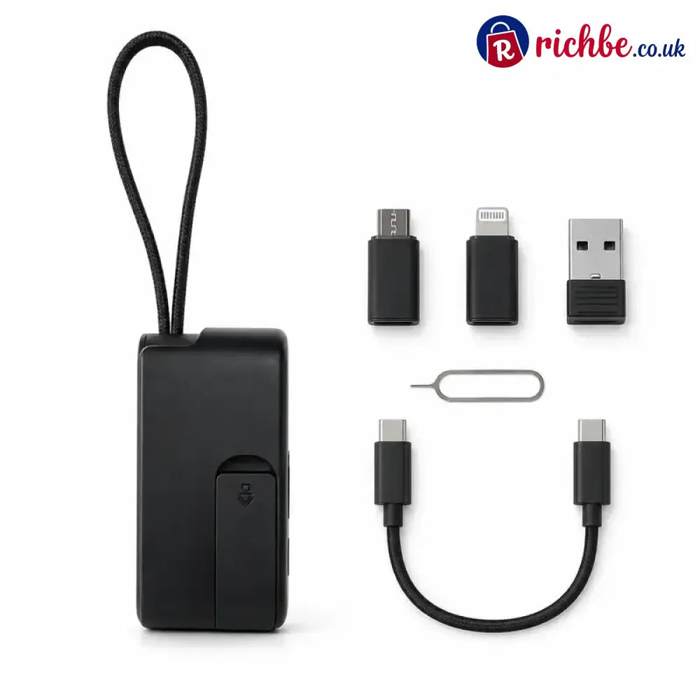 🧳 240W Pocket All-in-One Travel Tech Kit – USB-C Cable Multi-Adapters 480Mbps Data Sync SIM/TF Storage & Phone Stand 🛫✨