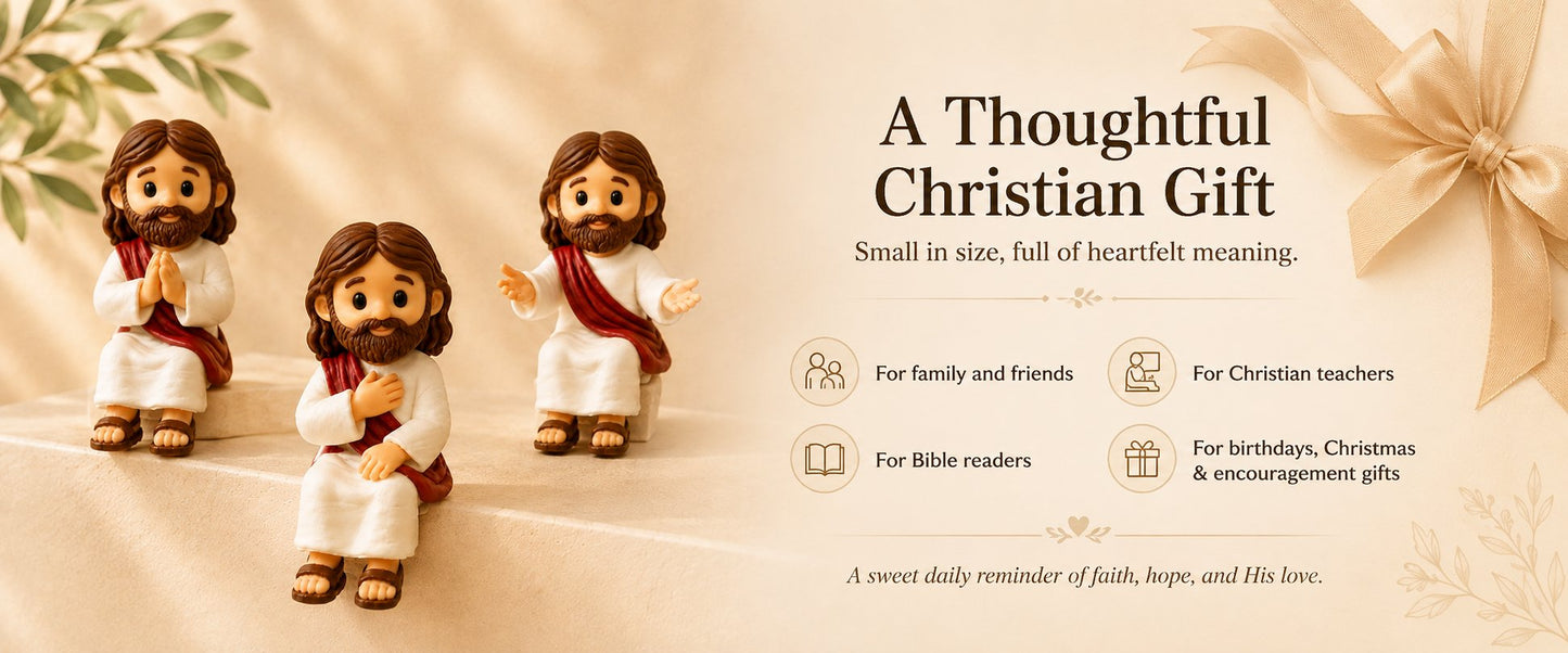 ✝️🙏 Jesus Shelf Sitter Figurines – 5 Meaningful Poses ❤️ Christian Faith Desk & Shelf Décor 🎁