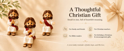 ✝️🙏 Jesus Shelf Sitter Figurines – 5 Meaningful Poses ❤️ Christian Faith Desk & Shelf Décor 🎁