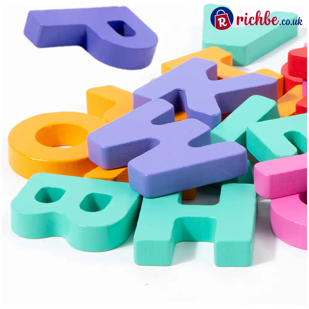 🔤 26-Piece Wooden Letter & Animal Matching Toy – Hands-On Alphabet Mastery Vibrant Animal Illustrations & Child-Safe