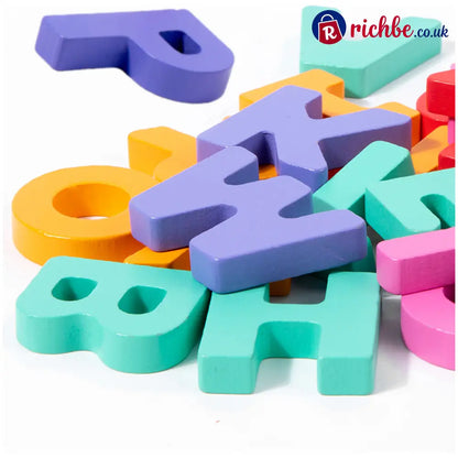 🔤 26-Piece Wooden Letter & Animal Matching Toy – Hands-On Alphabet Mastery Vibrant Animal Illustrations & Child-Safe