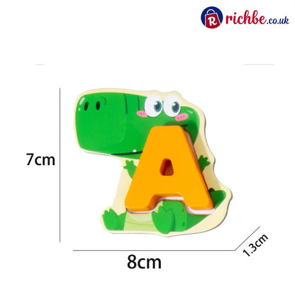 🔤 26-Piece Wooden Letter & Animal Matching Toy – Hands-On Alphabet Mastery Vibrant Animal Illustrations & Child-Safe